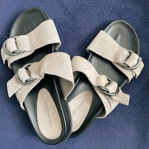 Two strap suede sandals
